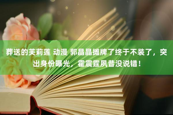 葬送的芙莉莲 动漫 郭晶晶摊牌了终于不装了，突出身份曝光，霍震霆夙昔没说错！