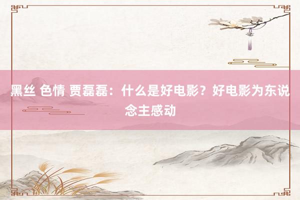 黑丝 色情 贾磊磊:什么是好电影?好电影为东说念主感动