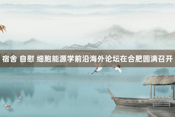 宿舍 自慰 细胞能源学前沿海外论坛在合肥圆满召开