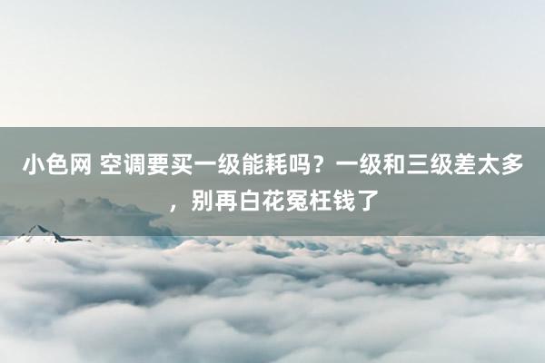 小色网 空调要买一级能耗吗？一级和三级差太多，别再白花冤枉钱了