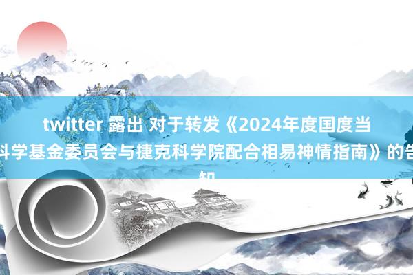twitter 露出 对于转发《2024年度国度当然科学基金委员会与捷克科学院配合相易神情指南》的告知