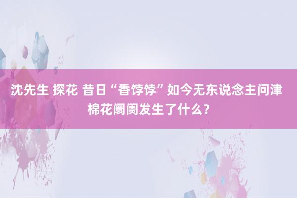 沈先生 探花 昔日“香饽饽”如今无东说念主问津 棉花阛阓发生了什么？