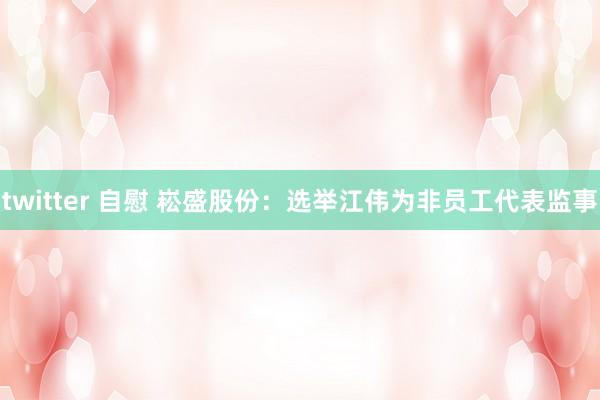 twitter 自慰 崧盛股份：选举江伟为非员工代表监事