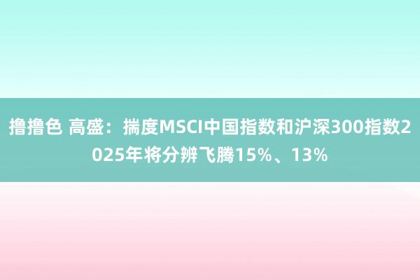 撸撸色 高盛：揣度MSCI中国指数和沪深300指数2025年将分辨飞腾15%、13%